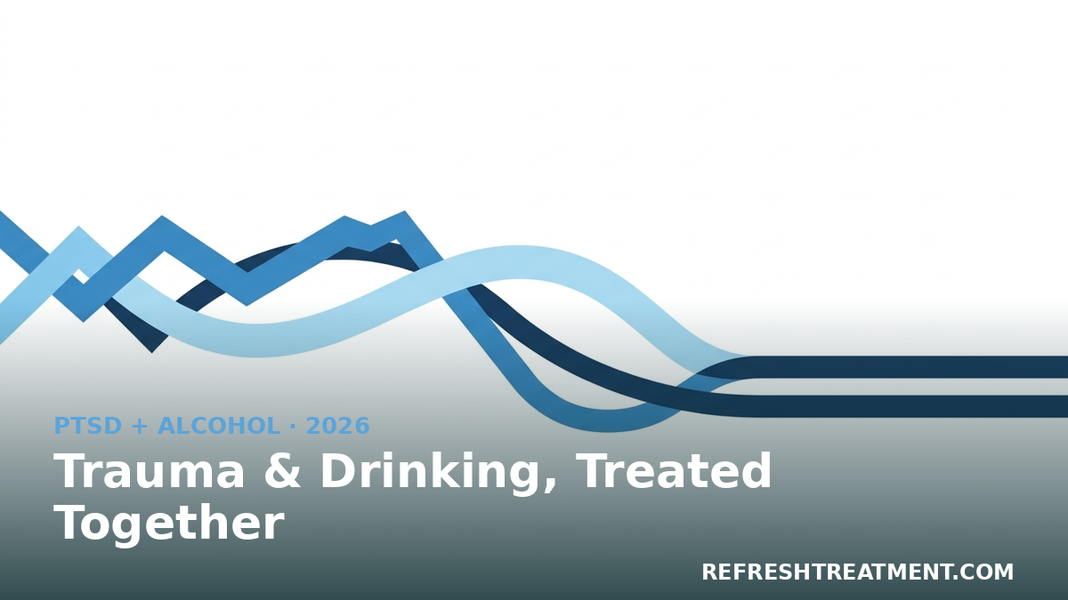 Abstract interwoven waves illustrating PTSD and alcohol use disorder treatment through integrated care in San Diego