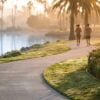 Mission Bay walking path curving into morning light showing the timeline of outpatient treatment
